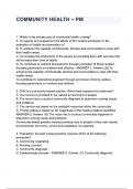 COMMUNITY HEALTH - PM questions and answers&period;