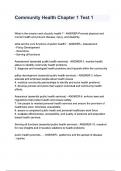 Community Health Chapter 1 Test 1 questions and answers
