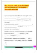HFA Indiana State 2025&sol;2026 Exam  Questions and Verified Answers &vert;  Already Graded A&plus; 