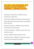 HFA TEST 2 2025 QUESTIONS&vert; WITH  ALREADY SOLVED CORRECTLY  ANSWERS&excl;&excl; &vert; ASSURED SUCCESS  
