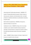 Indiana HFA 2025&sol;2026 Exam Questions  and Correct Answers &vert; New Update 