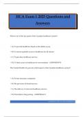 HCA Exam 1 2025 Questions and Answers