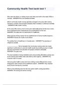 Community Health Test bank test 1 questions and answers