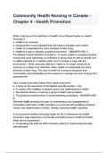 Community Health Nursing in Canada - Chapter 4 - Health Promotion questions and answers