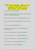 ITEC Beauty Specialist - Skincare & Eye  treatments UPDATED ACTUAL  QUESTIONS AND ANSWERS 