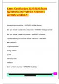 Laser Certification 2025&sol;2026 Exam  Questions and Verified Answers &vert;  Already Graded A&plus;