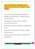 Laser Certification 2025&sol;2026 Exam  Questions and Correct Answers &vert; New  Update