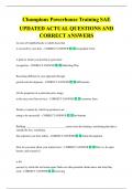 Champions Powerhouse Training SAE  UPDATED ACTUAL QUESTIONS AND  CORRECT ANSWERS 