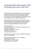 Contracting Officer Representative &lpar;COR&rpar; 101 Questions and Answers 100