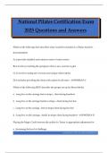 National Pilates Certification Exam 2025 Questions and Answers