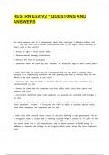 HESI RN Exit V2&period;  QUESTIONS AND ANSWERS