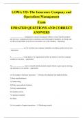 LOMA 335&colon; The Insurance Company and  Operations Management  Exam  UPDATED QUESTIONS AND CORRECT  ANSWERS 