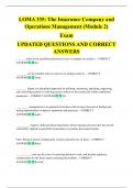 LOMA 335&colon; The Insurance Company and  Operations Management &lpar;Module 2&rpar;  Exam  UPDATED QUESTIONS AND CORRECT  ANSWERS