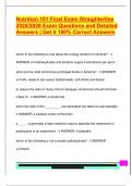 Nutrition 101 Final Exam Straighterline  2025&sol;2026 Exam Questions and Detailed  Answers &vert; Get it 100&percnt; Correct Answers 