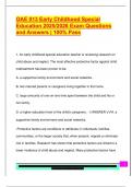 OAE 013 Early Childhood Special  Education 2025&sol;2026 Exam Questions  and Answers &vert; 100&percnt; Pass