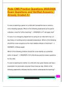 Peds CMS Practice Questions 2025&sol;2026  Exam Questions and Verified Answers &vert;  Already Graded A&plus; 