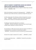 LAW OF AGENCY CHAMPIONS EXAM 2025 BRAND NEW ACTUAL EXAM WITH ANSWERS&period;
