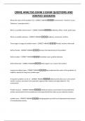 CRIME ANALYSIS EXAM 3 EXAM QUESTIONS AND VERIFIED ANSWERS