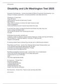 Disability and Life Washington Test 2025 