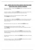 LEAF - CRIME ANALYSIS INTELLIGENCE ANALYSIS EXAM QUESTIONS AND VERIFIED ANSWERS