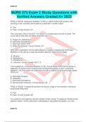 NURS 275 Exam 2 Study Questions with Verified Answers Graded A&plus; 2025