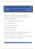 Stress Management Exam 1 2025 Questions and Answers
