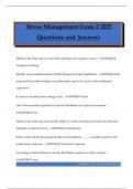 Stress Management Exam 2 2025 Questions and Answers