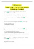 SAL final exam  UPDATED ACTUAL QUESTIONS AND  CORRECT ANSWERS
