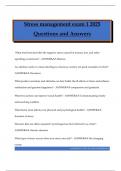 Stress management exam 1 2025 Questions and Answers