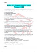 NURS 275 Exam 4 Questions and Answers 2025
