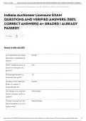 Indiana Auctioneer Licensure EXAM QUESTIONS AND VERIFIED ANSWERS &lpar;100&percnt; CORRECT ANSWERS&rpar; A&plus; GRADED &vert; ALREADY PASSED&excl;&excl;
