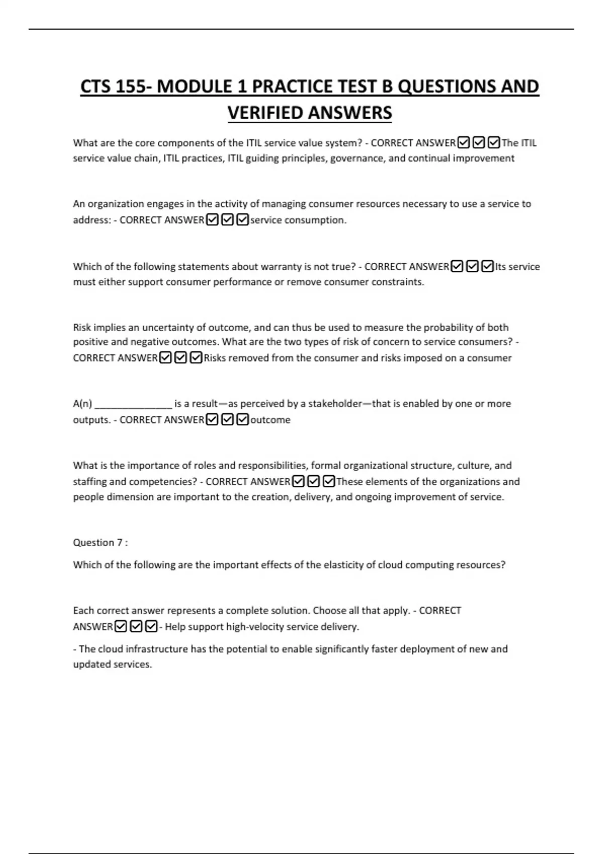 CTS 155- MODULE 1 PRACTICE TEST B QUESTIONS AND VERIFIED ANSWERS ...
