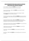 D470 TRANSPORTATION AND LOGISTICS UPDATED QUESTIONS AND VERIFIED ANSWERS