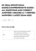 NC REAL ESTATE EXAM GUIDE&sol;COMPREHENSIVE GUIDE &vert; ALL QUESTIONS AND CORRECT ANSWERS &vert; GRADED A&plus; &vert; VERIFIED ANSWERS &vert; LATEST EXAM 2025