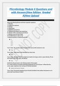 Microbiology Module 6 Questions and with Answers&vert;New Edition  Graded A&vert;New Upload