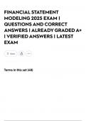 FINANCIAL STATEMENT MODELING 2025 EXAM &vert; QUESTIONS AND CORRECT ANSWERS &vert; ALREADY GRADED A&plus; &vert; VERIFIED ANSWERS &vert; LATEST EXAM