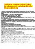 2025 HESI Exit Exam Study Guide&colon; Developmental Psychology Q&A for Nursing Students