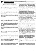 VETERINARY CRITICAL CARE FOR HOSPITALIZED PATIENTS &vert; ALL QUESTIONS AND CORRECT ANSWERS &lpar;VERIFIED ANSWERS&rpar; &vert; LATEST EXAM 2025 &vert; GRADED A&plus;