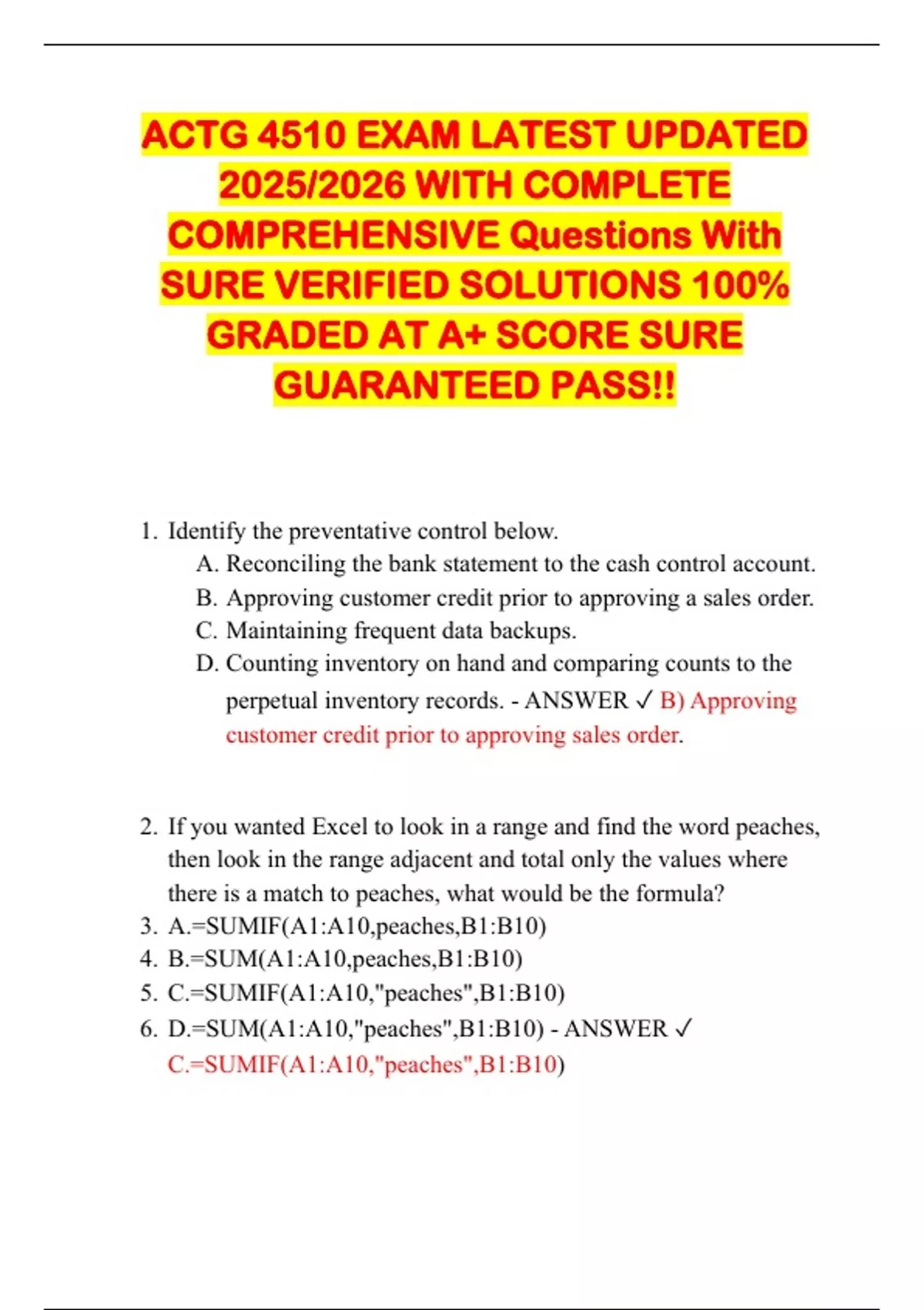 ACTG 4510 EXAM LATEST UPDATED 2025/2026 WITH COMPLETE COMPREHENSIVE ...