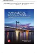 TEST BANK FOR Managerial Accounting&colon; Creating Value in a Dynamic Business Environment 13th Edition by Ronald W&period; Hilton & David Platt &comma; ISBN&colon; 9781265046798 &vert;All Chapters Verified&vert; Guide A&plus;