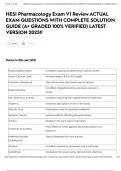 HESI Pharmacology Exam V1 Review ACTUAL EXAM QUESTIONS WITH COMPLETE SOLUTION GUIDE &lpar;A&plus; GRADED 100&percnt; VERIFIED&rpar; LATEST VERSION 2025&excl;&excl;