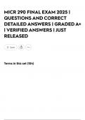 MICR 290 FINAL EXAM 2025 &vert; QUESTIONS AND CORRECT DETAILED ANSWERS &vert; GRADED A&plus; &vert; VERIFIED ANSWERS &vert; JUST RELEASED