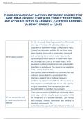PHARMACY ASSISTANT SAFEWAY INTERVIEW PRACICE TEST  BANK EXAM NEWEST EXAM WITH COMPLETE QUESTIONS  AND ACCURATE DETAILED ANSWERS VERIFIED ANSWERS  ALREADY GRADED A&plus;2025