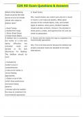 CDR RD Exam Questions & Answers