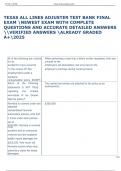 TEXAS ALL LINES ADJUSTER TEST BANK FINAL  EXAM NEWEST EXAM WITH COMPLETE  QUESTIONS AND ACCURATE DETAILED ANSWERS  VERIFIED ANSWERS ALREADY GRADED  A&plus;2025