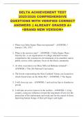 DELTA ACHIEVEMENT TEST  2025&sol;2026 COMPREHENSIVE  QUESTIONS WITH VERIFIED CORRECT  ANSWERS &vert;&vert; ALREADY GRADED A&plus;  <BRAND NEW VERSION> 