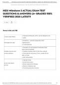HESI Milestone 2 ACTUAL EXAM TEST QUESTIONS & ANSWERS &lpar;A&plus; GRADED 100&percnt; VERIFIED&rpar; 2025 LATEST&excl;&excl;