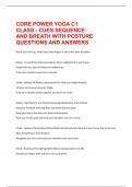CORE POWER YOGA C1 CLASS - CUES SEQUENCE AND BREATH WITH POSTURE QUESTIONS AND ANSWERS