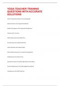 YOGA TEACHER TRAINING QUESTIONS WITH ACCURATE SOLUTIONS