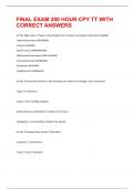 FINAL EXAM 200 HOUR CPY TT WITH CORRECT ANSWERS
